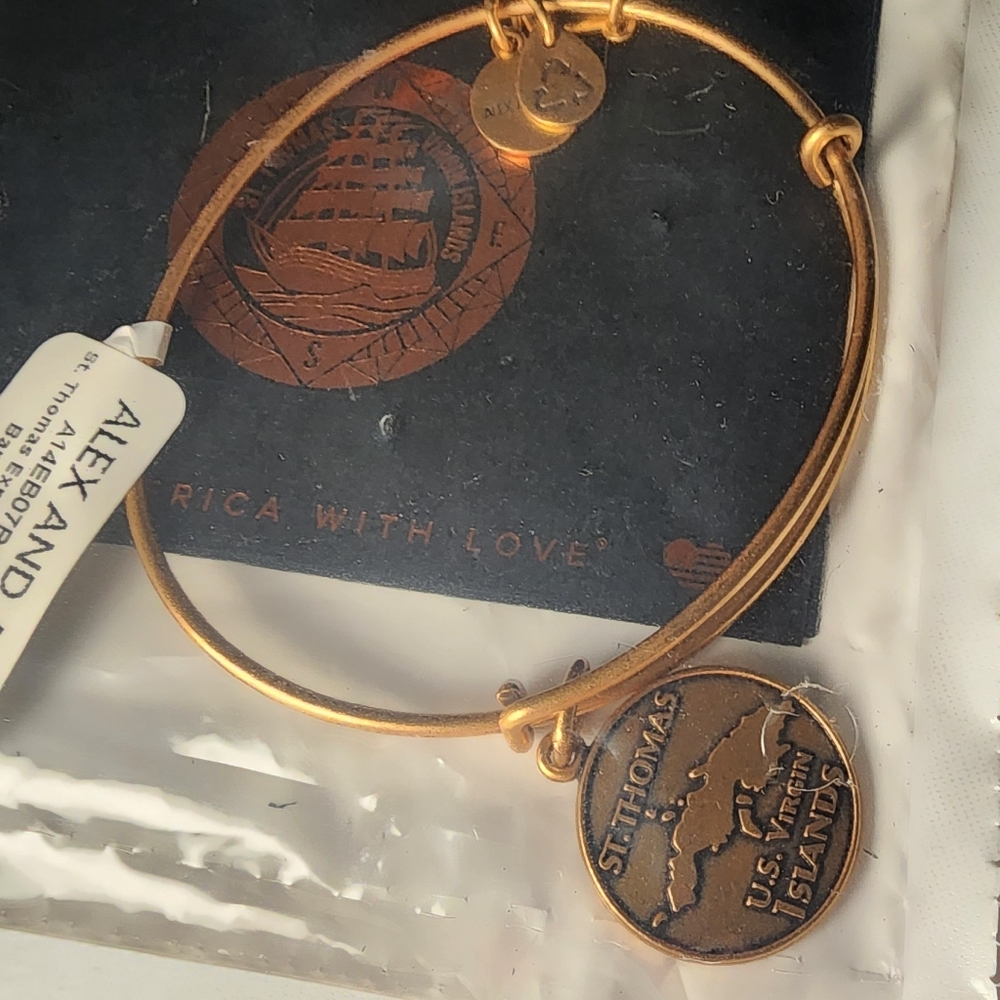 Alex and Ani St. Thomas US Virgin Islands Bangle|Rafaelian Gold Bracelet|NEW W/T